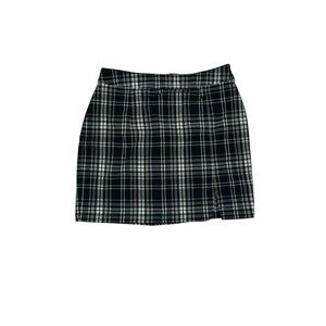 Garage Black And Tan Mini Plaid Skirt Size Medium Preppy Grunge Alt